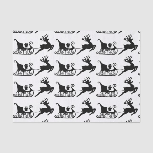 WeihnachtsPferdeschlitten Seidenpapier (Vorderseite)