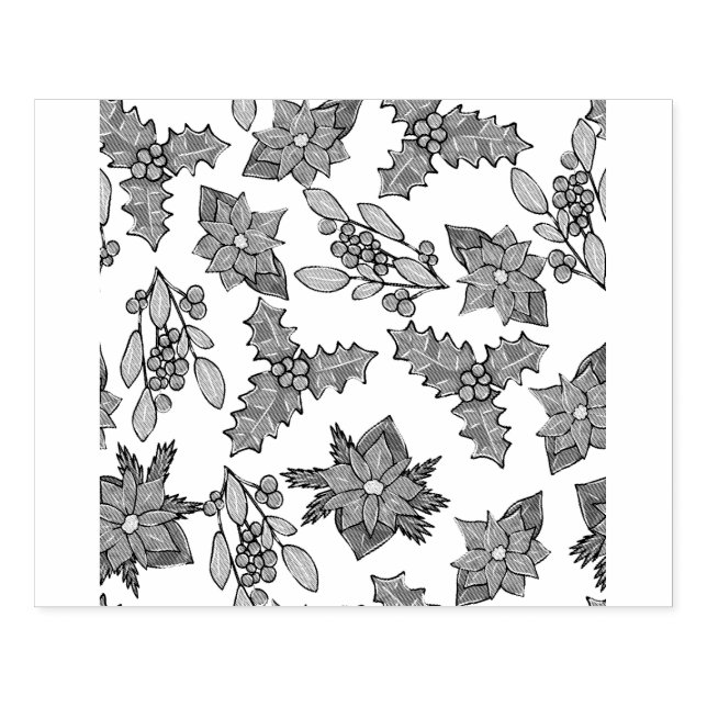 Weihnachtspflanzen-Muster Gummistempel (Prägung)