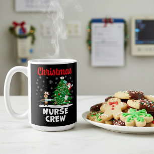 Weihnachtspflege-Team mit Santa und Rentier Kaffeetasse