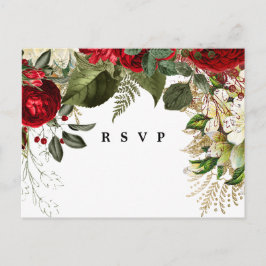 Weihnachtspflorale Hochzeit Rsvp Postkarte