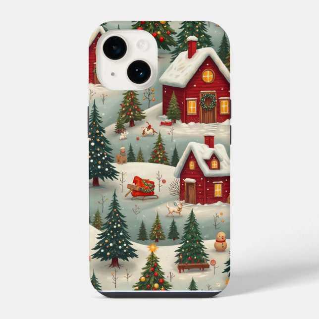 Weihnachtsphonecase iPhone 14 Hülle (Rückseite)