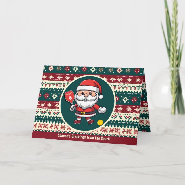 🎅 Weihnachtspickleball Feiertagskarte (Vorderseite)