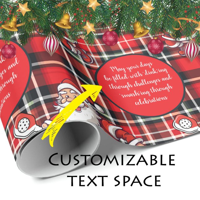 🎅 Weihnachtspickleball Geschenkpapier (Customizable 🎅Christmas pickleball Wrapping Paper)