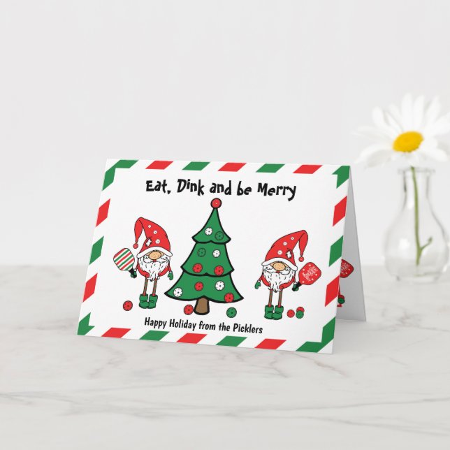 Weihnachtspickleball Karte (Kleine Pflanze)
