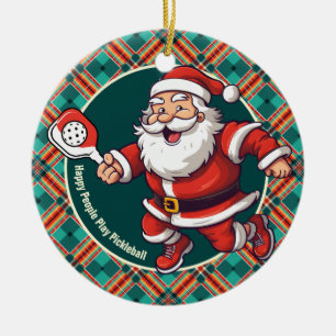 🎅 Weihnachtspickleball Keramik Ornament