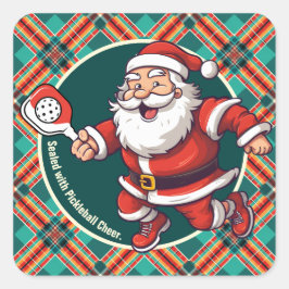 🎅 Weihnachtspickleball Quadratischer Aufkleber