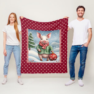 Weihnachtspigment Fleecedecke