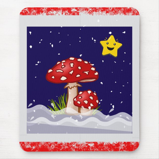 Weihnachtspilze Mousepad (Vorne)