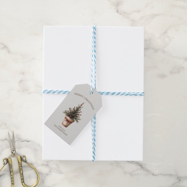 Weihnachtspinecone Baum rustikale Feiertage Gewohn Geschenkanhänger (Mit Garn)