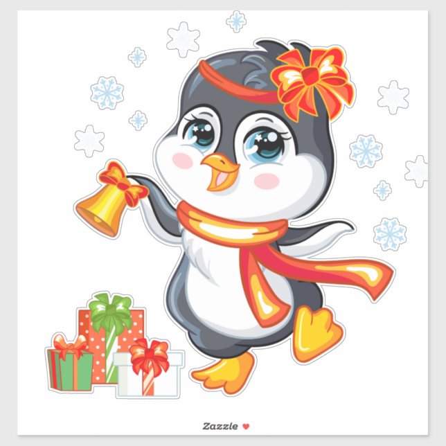 Weihnachtspinguin Aufkleber (Blatt)