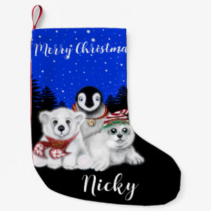Weihnachtspinguin Baby Eisbär Seehundjunges Kleiner Weihnachtsstrumpf