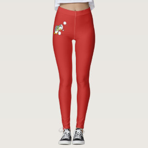 Weihnachtspinguin bekommt eine Schneeball Leggings