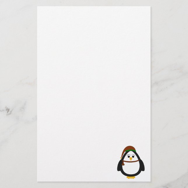 Weihnachtspinguin Briefpapier (Vorderseite)