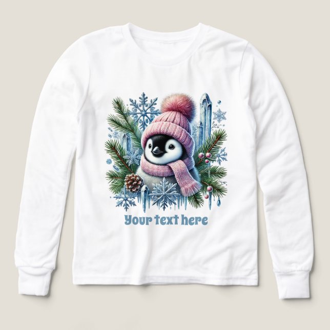 Weihnachtspinguin für Mädchen (Design Vorderseite)