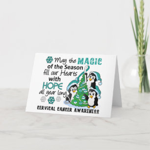 WeihnachtsPinguin-Gebärmutterkrebs Feiertagskarte