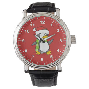 Weihnachtspinguin im Schnee Armbanduhr