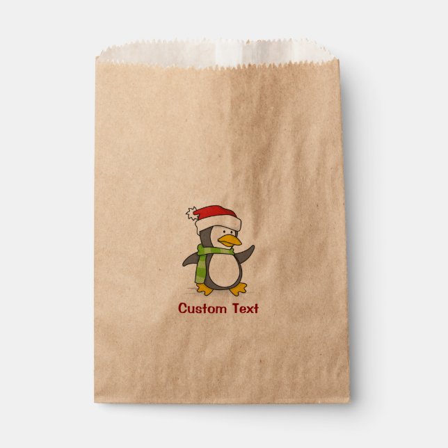 Weihnachtspinguin im Schnee Geschenktütchen (Vorderseite)