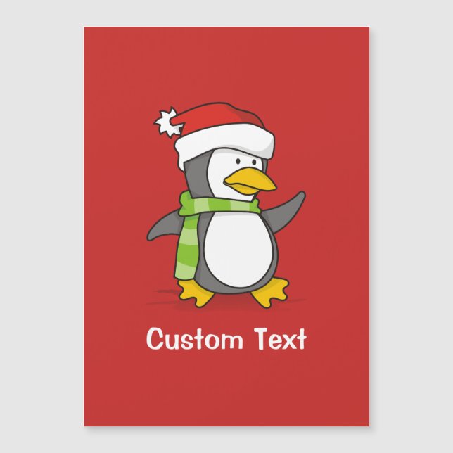 Weihnachtspinguin im Schnee Magnetkarte (Vorderseite)