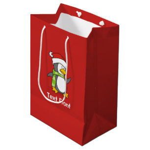 Weihnachtspinguin im Schnee Mittlere Geschenktüte