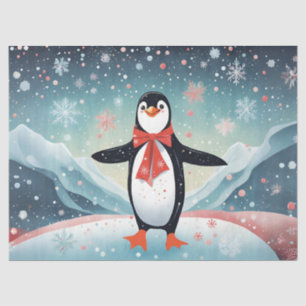 Weihnachtspinguin im Schnee Seidenpapier