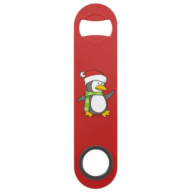 Weihnachtspinguin im Schnee Speedflaschenöffner (Vorderseite)