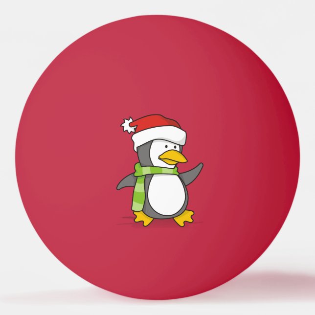 Weihnachtspinguin im Schnee Tischtennisball (Vorderseite)