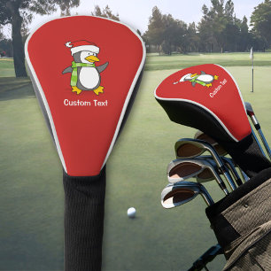 Weihnachtspinguin läuft auf Schnee Golf Headcover