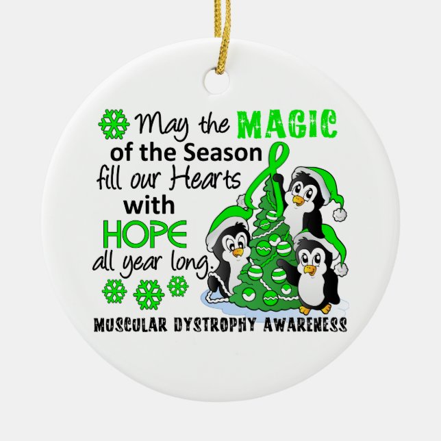 WeihnachtsPinguin-Muskeldystrophie Keramikornament (Vorne)