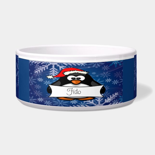 WeihnachtsPinguin Napf (Vorderseite)