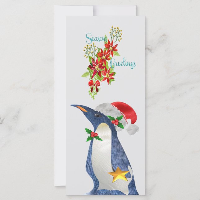 Weihnachtspinguin-Notizkarte  (Vorderseite)