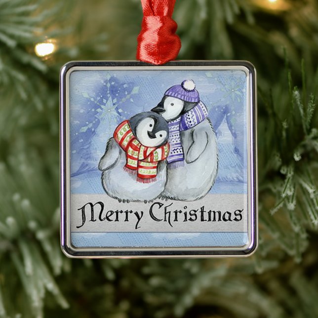 Weihnachtspinguin-Ornament Ornament Aus Metall (Baum)