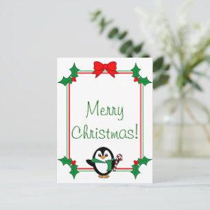 Weihnachtspinguin-Postkarte Feiertagspostkarte