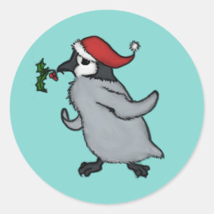 WeihnachtsPinguin Runder Aufkleber