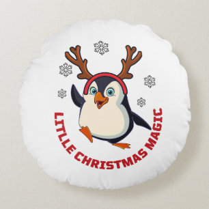 Weihnachtspinguin Rundes Kissen
