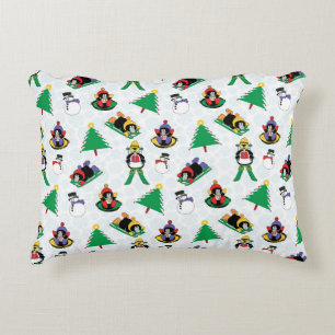Weihnachtspinguin Ski Dekokissen