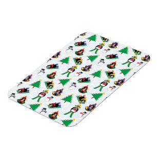 Weihnachtspinguin Ski Magnet