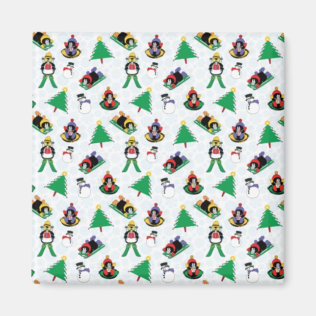 Weihnachtspinguin Ski Magnet (Vorne)