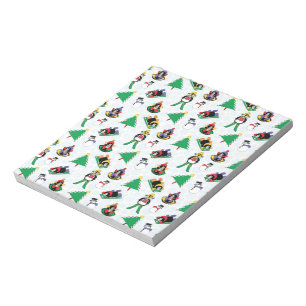 Weihnachtspinguin Ski Notizblock