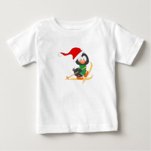 WeihnachtsPinguin-Skifahren Baby T-shirt