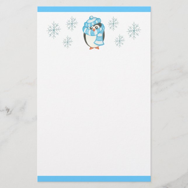 Weihnachtspinguin Stationery Briefpapier (Vorderseite)