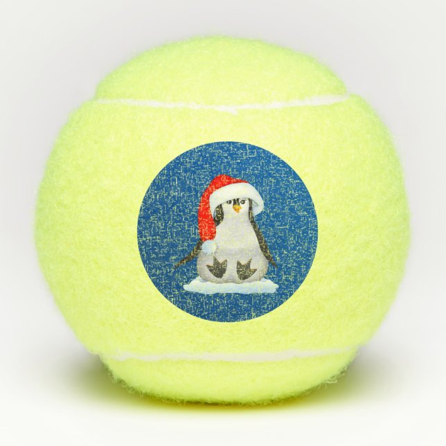 Weihnachtspinguin Tennisbälle (Vorderseite)