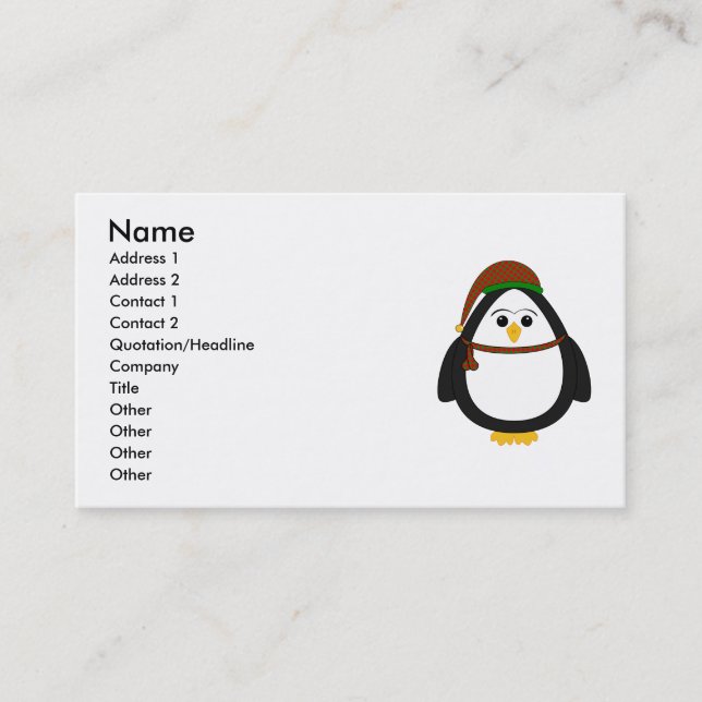 Weihnachtspinguin Visitenkarte (Vorderseite)