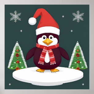 Weihnachtspinguin-Wanddekoration für Kinderzimmer Poster