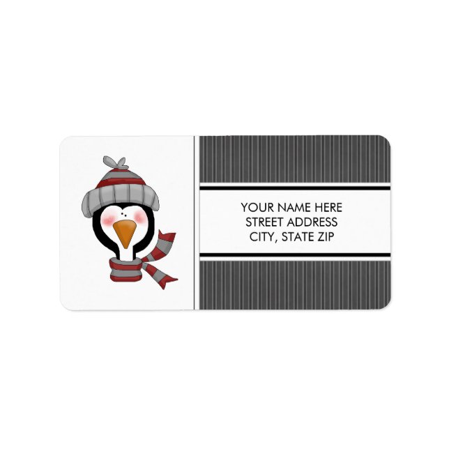 Weihnachtspinguine Adresse Mailing Labels Adressaufkleber (Vorne)