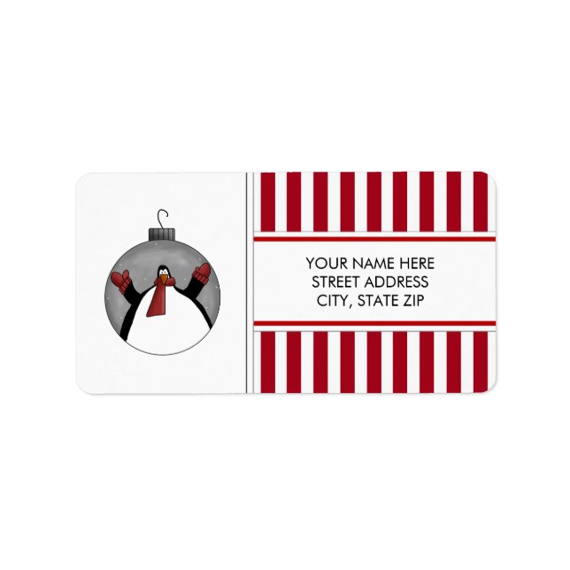 Weihnachtspinguine Adresse Mailing Labels Adressaufkleber (Vorne)