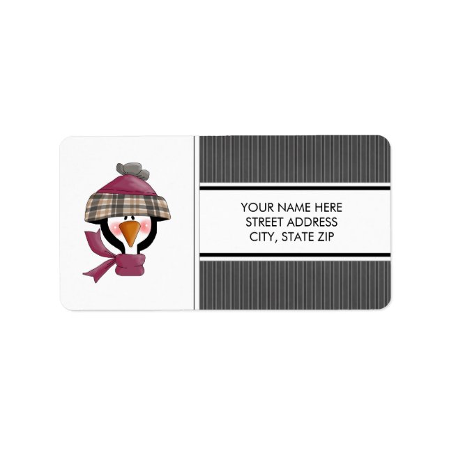Weihnachtspinguine Adresse Mailing Labels Adressaufkleber (Vorne)