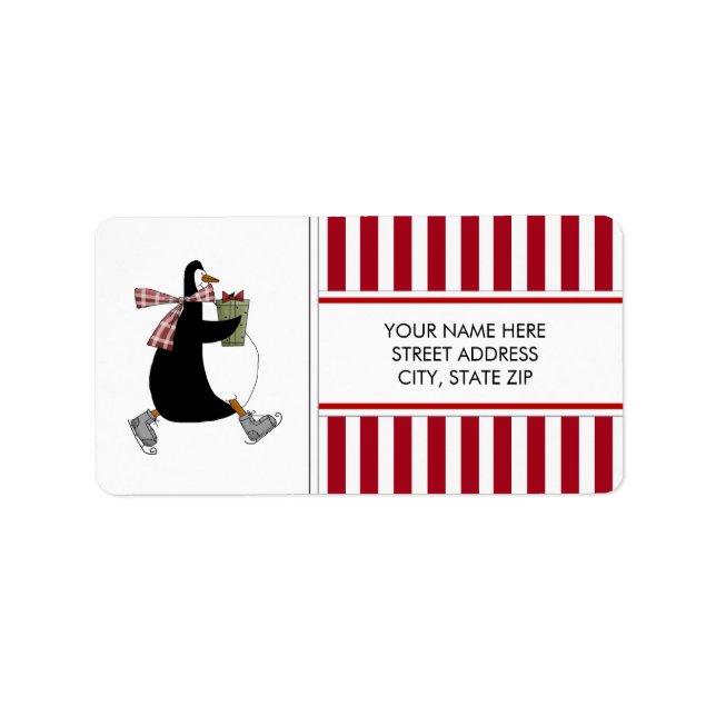 Weihnachtspinguine Adresse Mailing Labels Adressaufkleber (Vorne)