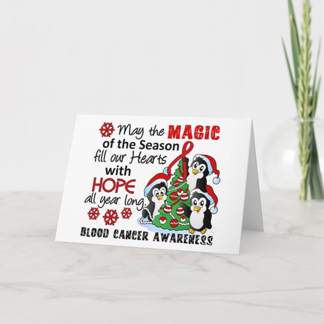 Weihnachtspinguine Blutkrebs Feiertagskarte (Vorderseite)