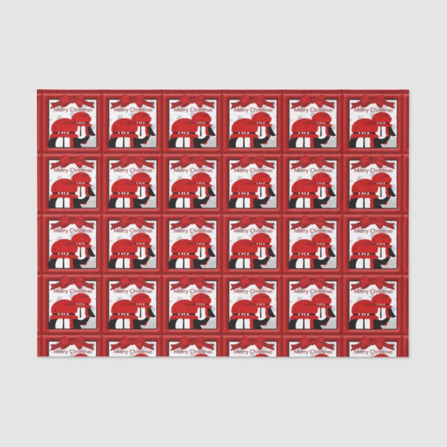 Weihnachtspinguine Dekoupage Set Tissue Paper Seidenpapier (Vorderseite)