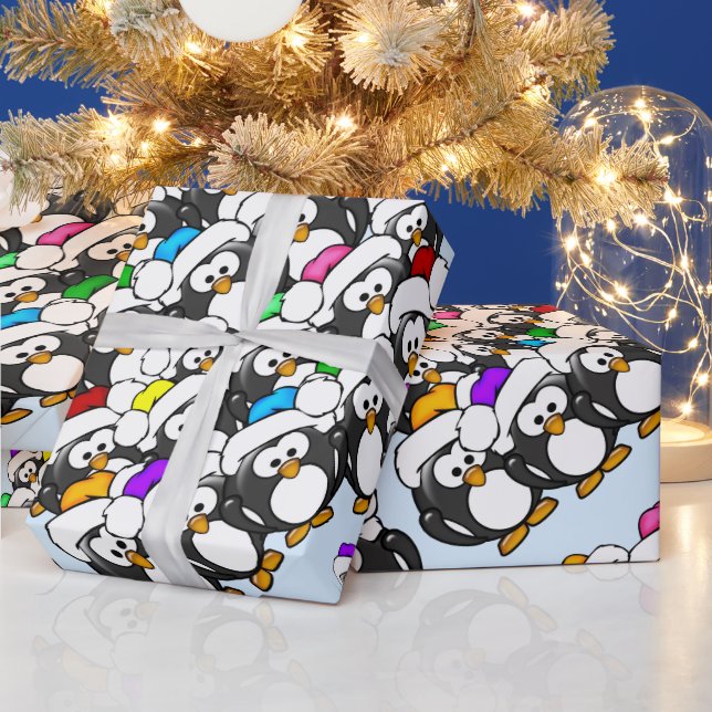 Weihnachtspinguine Geschenkpapier (Feiertage)